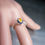 Miniature : 0.45cts Natural fire orange sapphire 925 Silver / Gold/ Platinum engagement ring