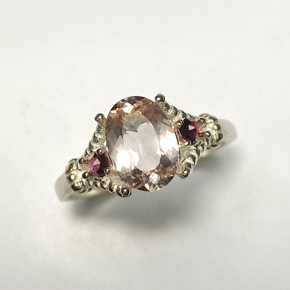 縮圖：1.35ct Natural Pink Morganite Beryl 925 Silver / Gold/ Platinum ring
