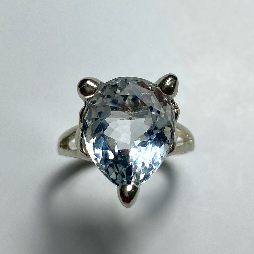 Миниатюра: Certified 6.4cts Natural light blue aquamarine Silver/ Gold /Platinum ring