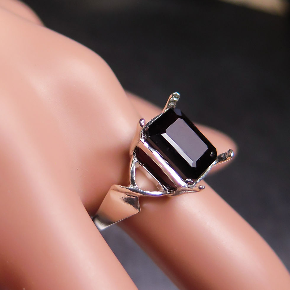 Miniatura: 6.7ct Natural Red Spessartine garnet 925 Silver / Gold/ Platinum ring