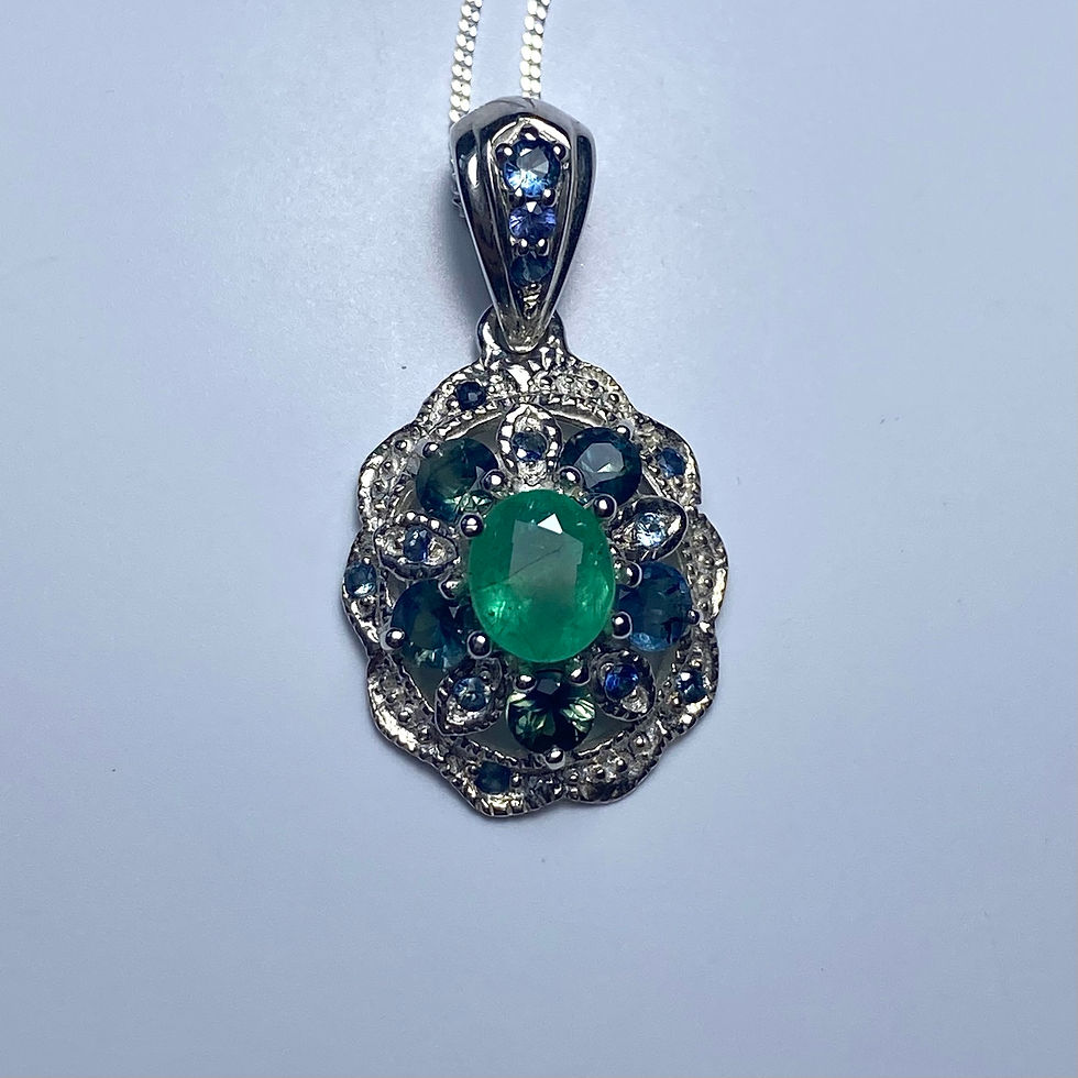 Thumbnail: 1.05ct Natural Zambian Emerald 925 Sterling Silver pendant