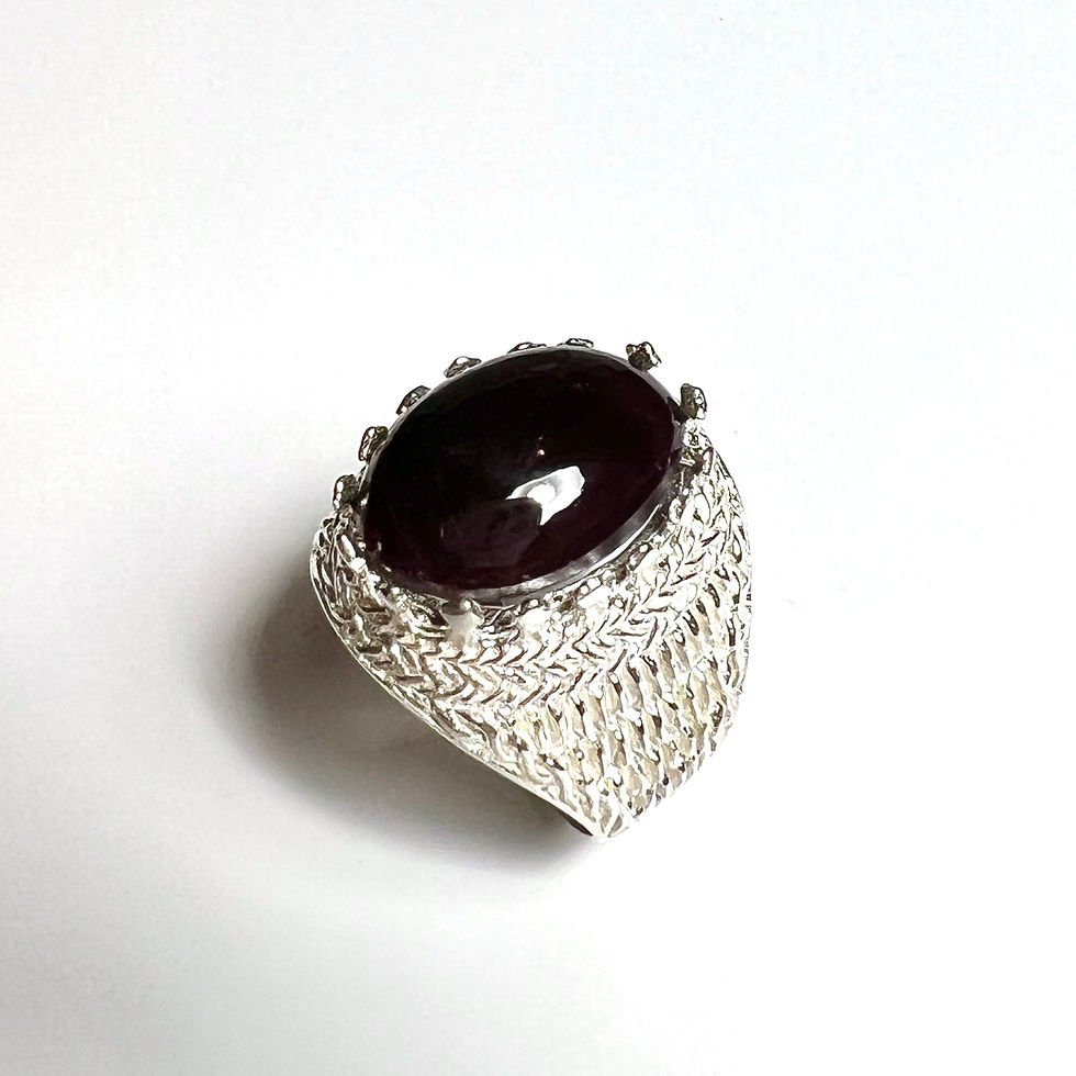 縮圖：Certified 12.20ct Natural almandine star garnet Silver / Gold / Platinum ring