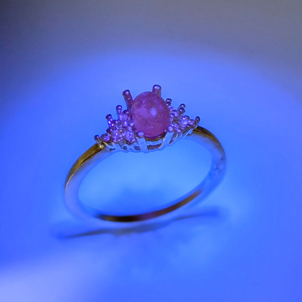 サムネイル： 0.41ct Natural Blue Hackmanite tenebrescence 925 Silver/ Gold ring