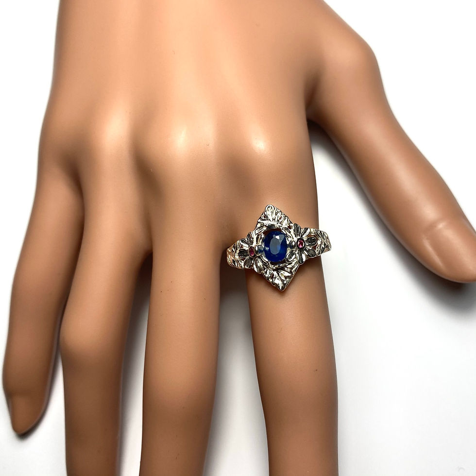 縮圖：Rare 0.35ct Natural Afghanite 925 Silver/ Gold/ Platinum r
