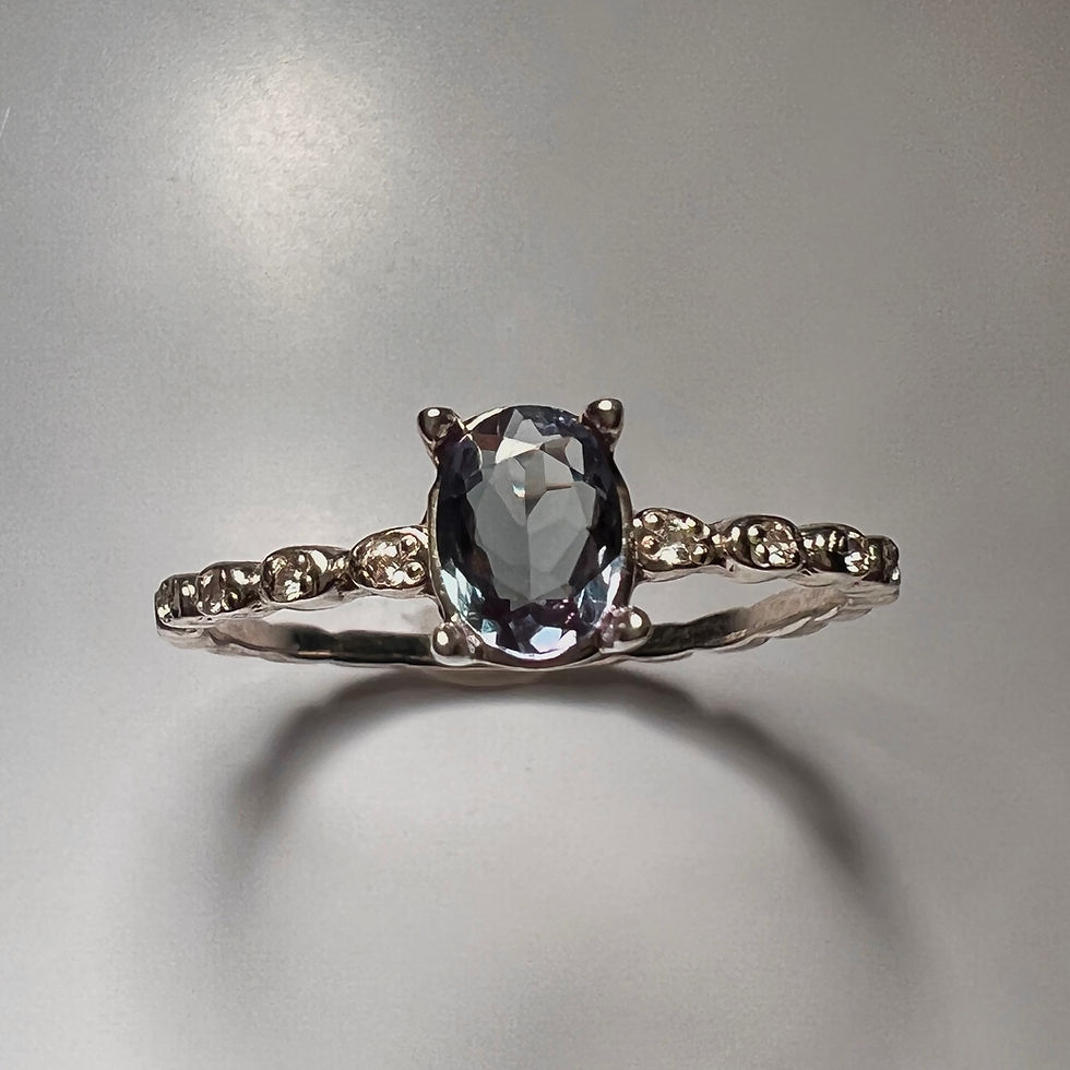 Thumbnail: 0.4ct Natural Alexandrite colour change 925 Sterling silver 14k 18k 585 750 yellow white rose Gold Platinum engagemant ring