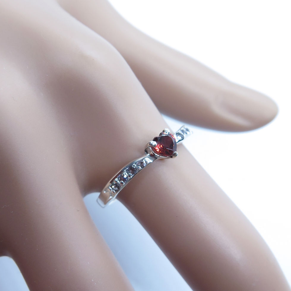 Миниатюра: Natural Garnet Spessartines Dark Red 925 Silver/ Gold/ Platinum heart ring