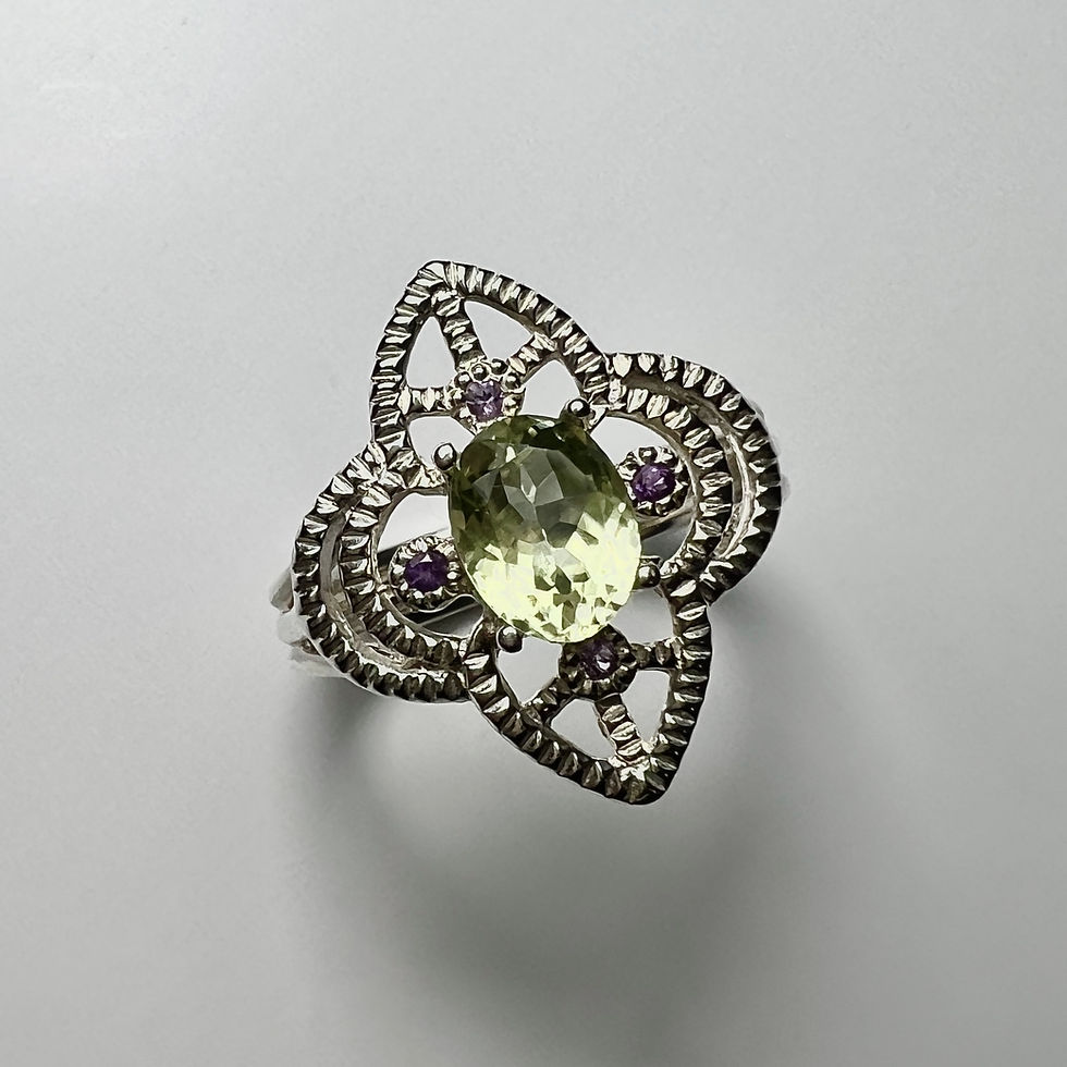 1.55ct Rare Natural Light Green Sillimanite Silver / Gold / Platinum ring