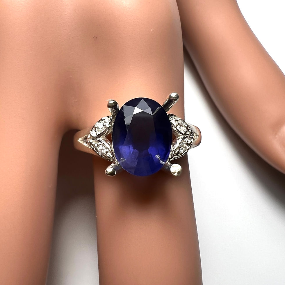 Miniatura: 2.25ct Natural Purple Blue Iolite 925 Silver / Gold/ Platinum ring