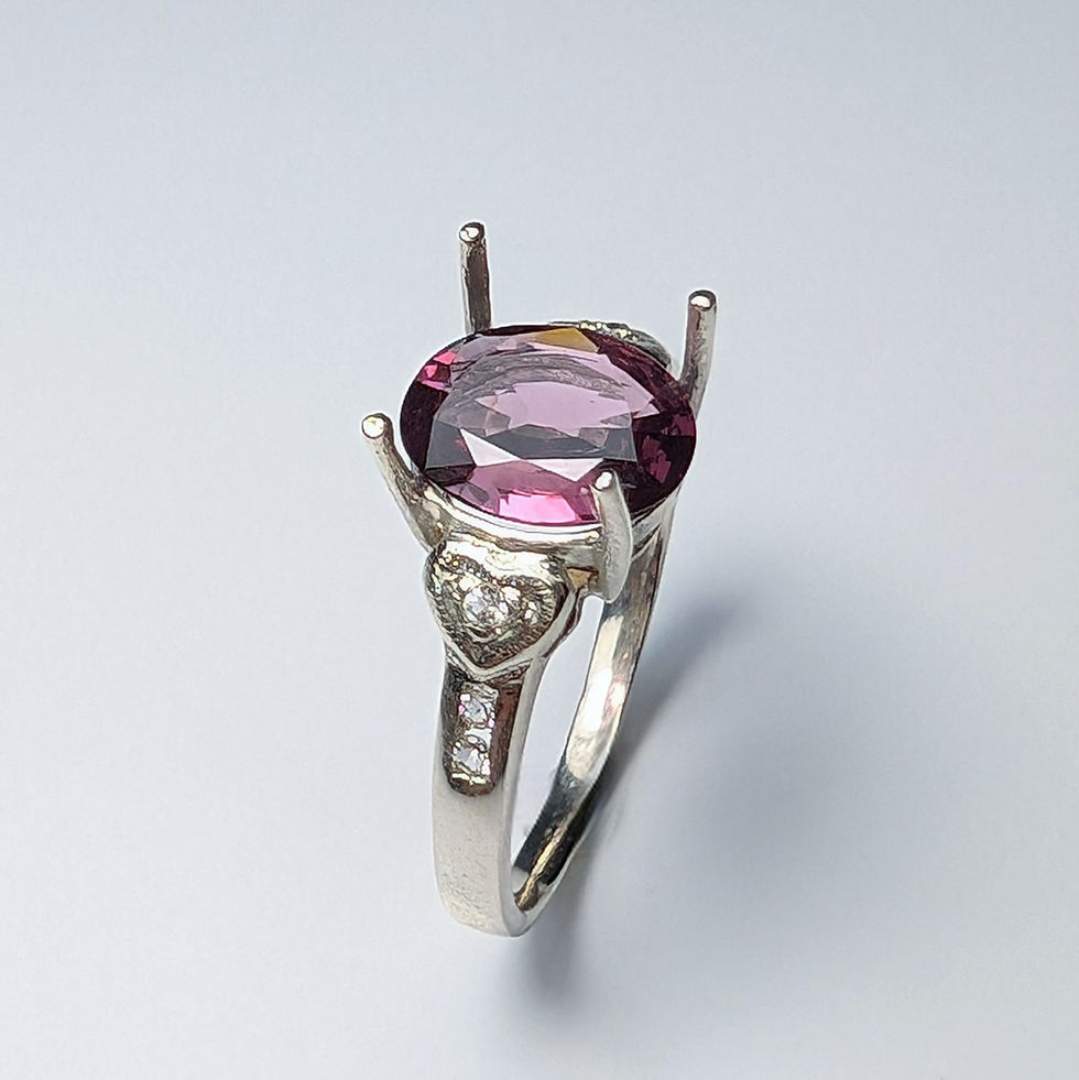 Thumbnail: 1.4ct Natural purple violet Spinel 925 Silver / Gold/ Platinum ring
