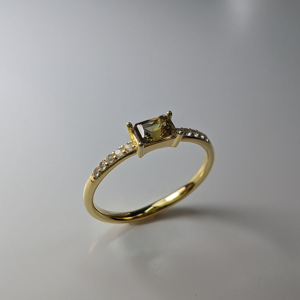 Miniatura: 0.45ct RARE Natural Demantoid Garnet 925 Silver / Gold/ Platinum ring