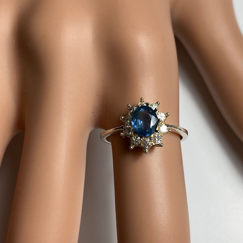 Миниатюра: 0.95ct Natural Cornflower blue sapphire 925 Silver / Gold/ ring