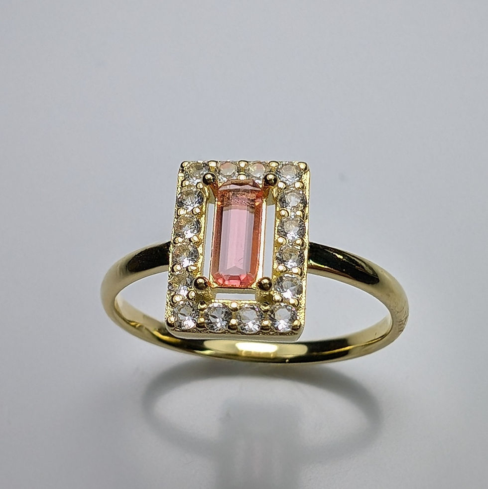 Miniatura: Certified 0.19ct RARE Natural Vayrynenite 925 Silver / Gold/ ring