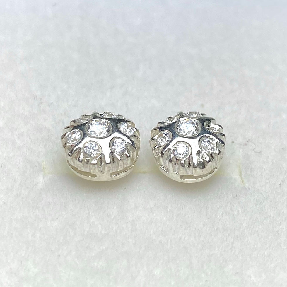 Miniatura: Natural white Diamond Silver/ Gold/Platinum stud earrings