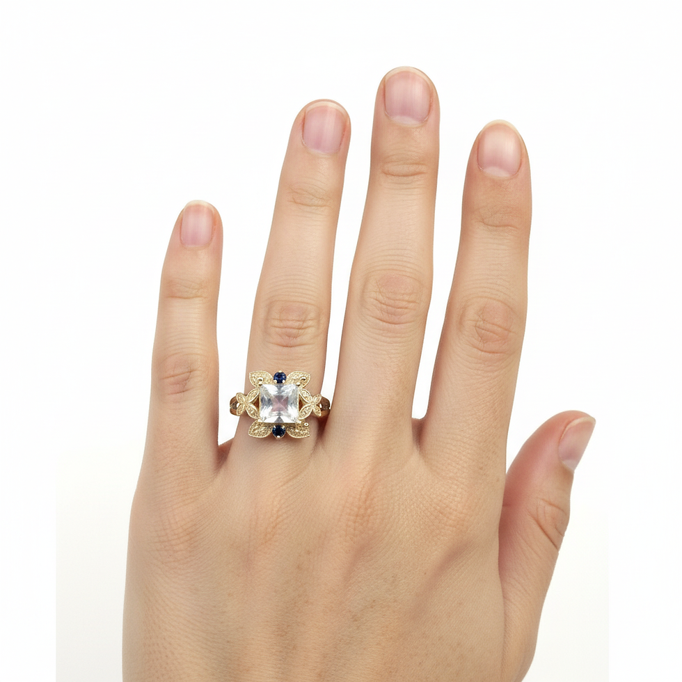 Миниатюра: 1.55ct Natural Rainbow Moonstone ring 925 Silver, Gold, Platinum
