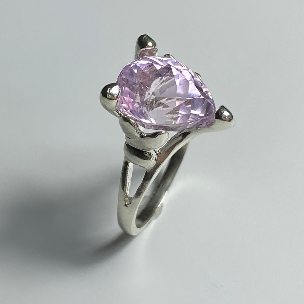 Thumbnail: 7.85ct Natural Pink Kunzite 925 Silver / Gold/ Platinum ring