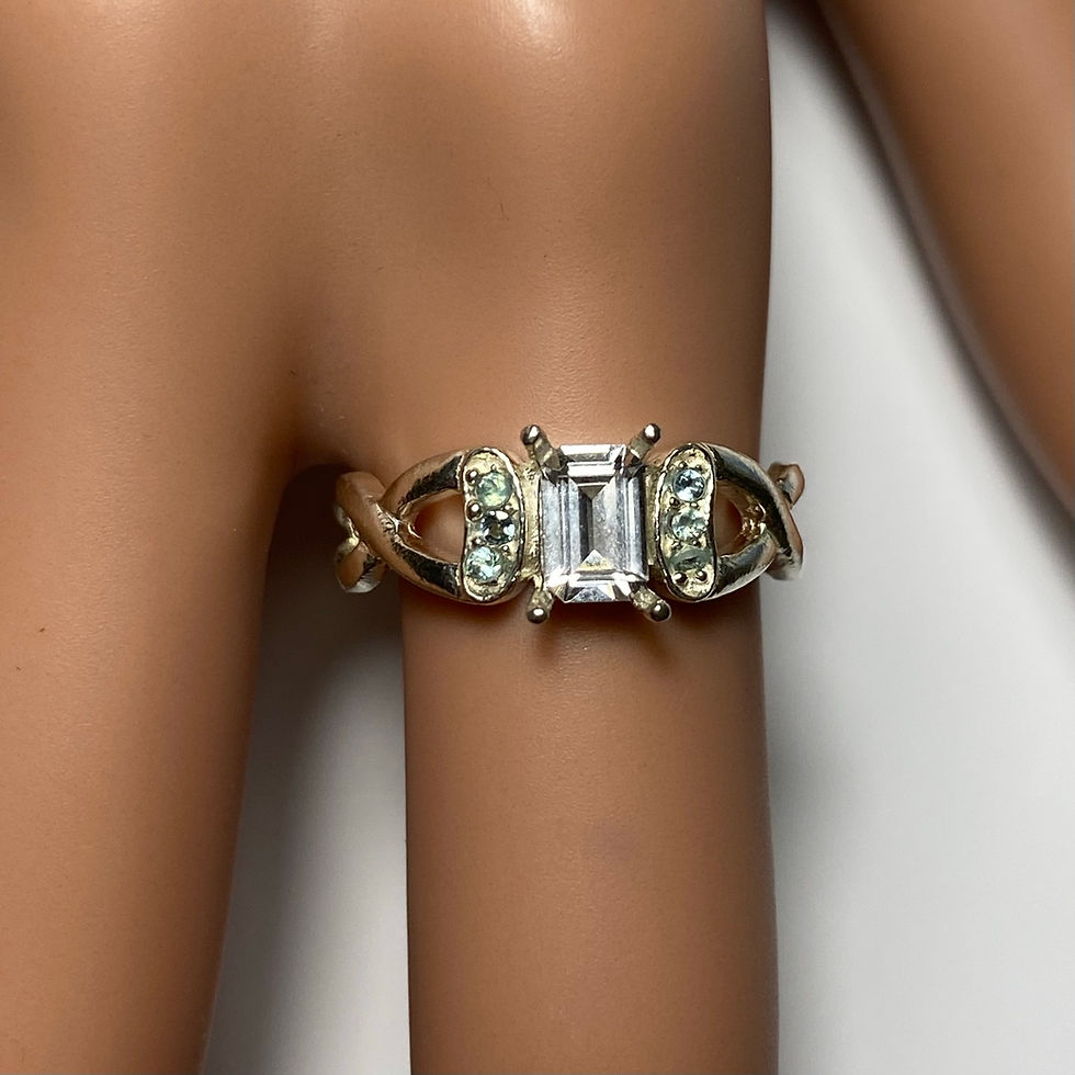 Миниатюра: Natural white sapphire 925 Silver / Gold/ Platinum ring