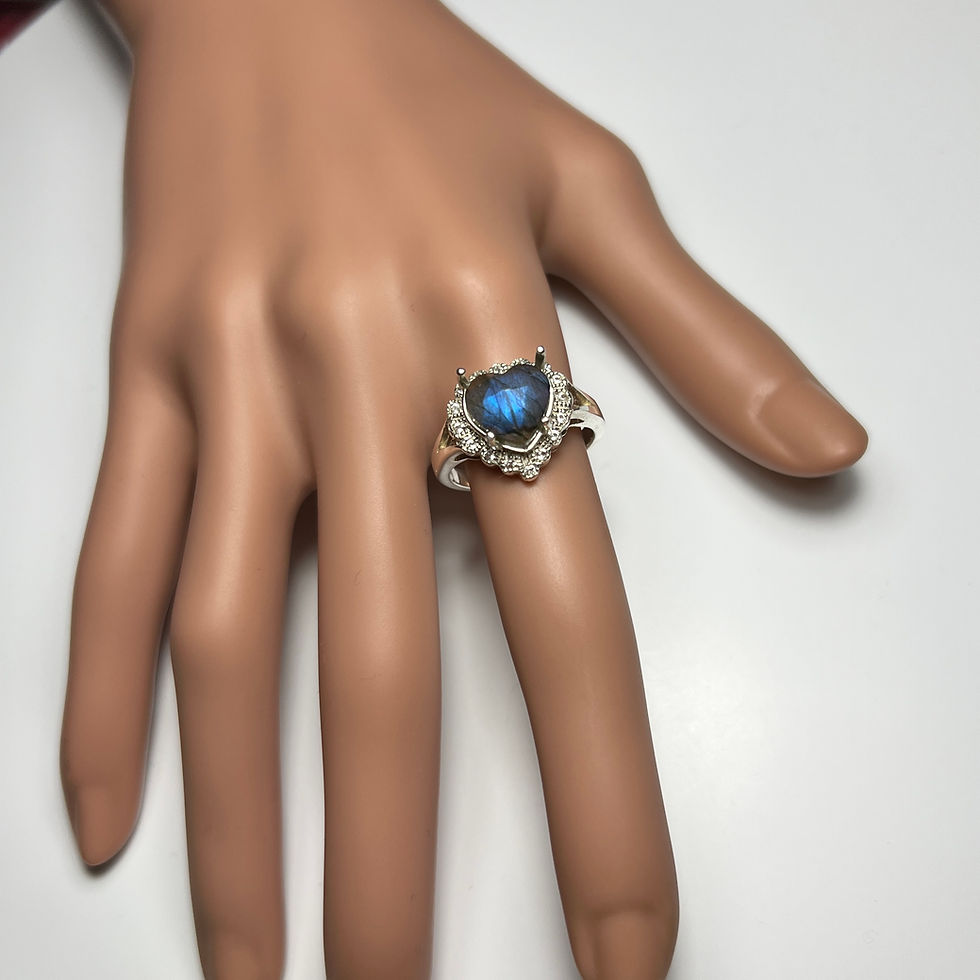 縮圖：2.7ct Natural Labradorite 925 Silver / Gold/ Platinum ring
