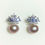 Miniature : Certified Cultured Lavender Freshwater Pearl 925 Silver /Gold stud earrings