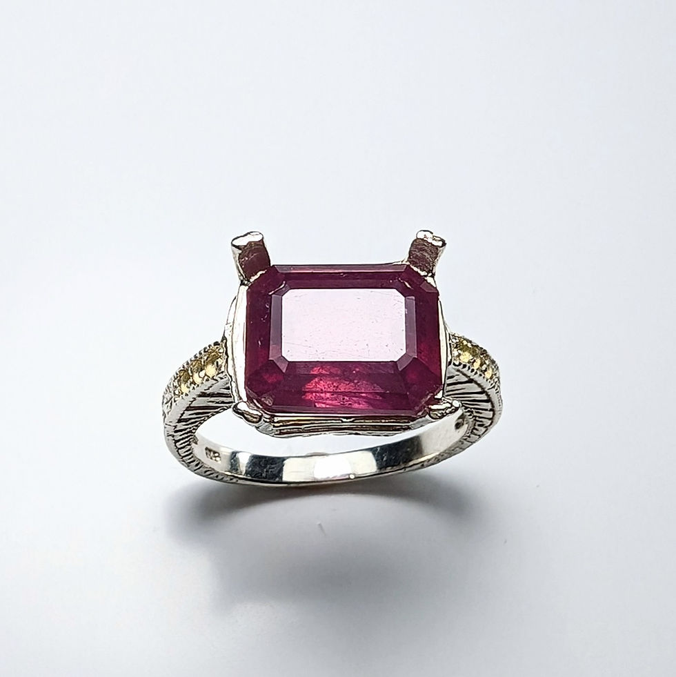 Миниатюра: 5.38ct Natural Ruby pigeon blood red 925 Silver / Gold/ Platinum east west ring