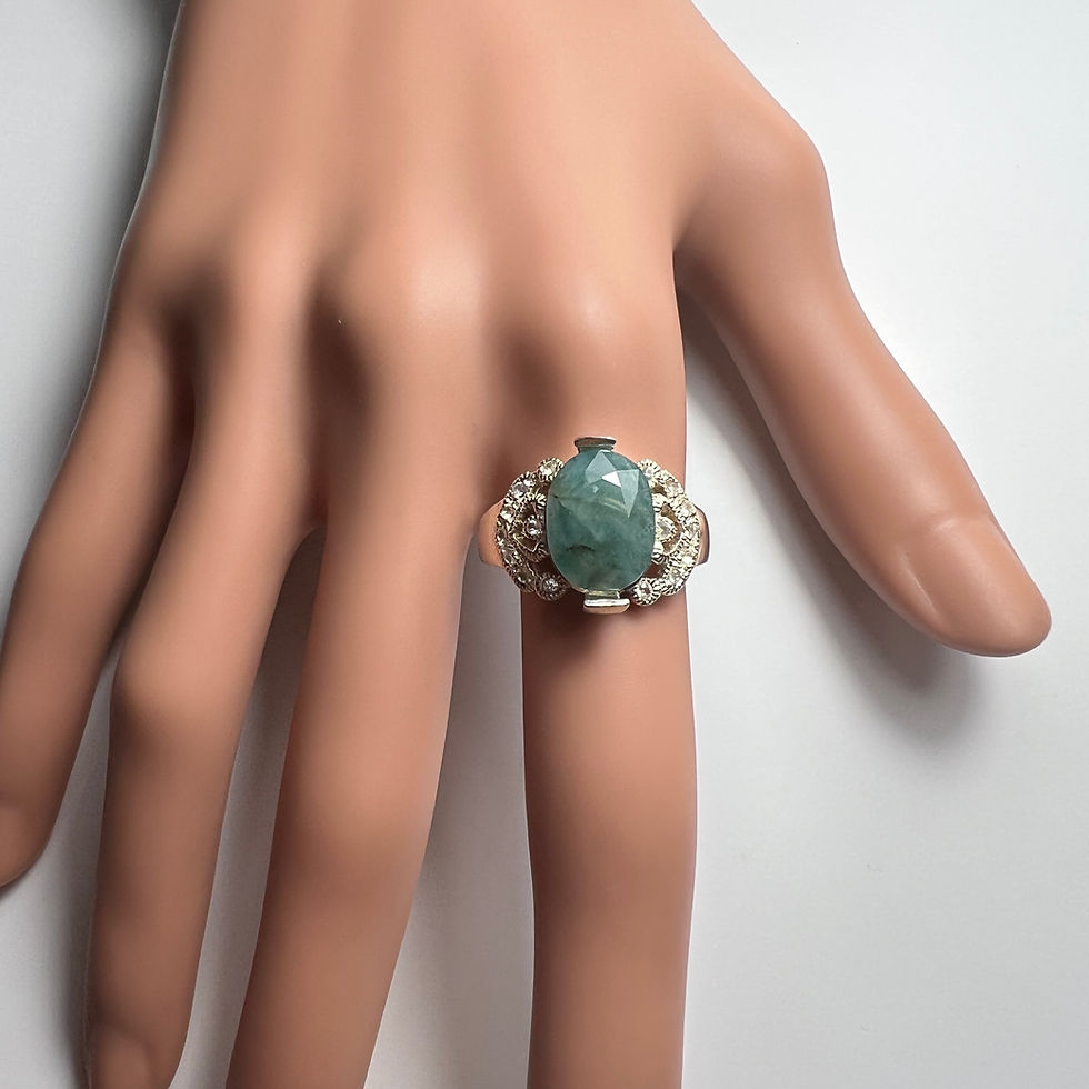 Thumbnail: 3.9cts Natural RARE Grandidierite 925 Silver / Gold/ Platinum ring