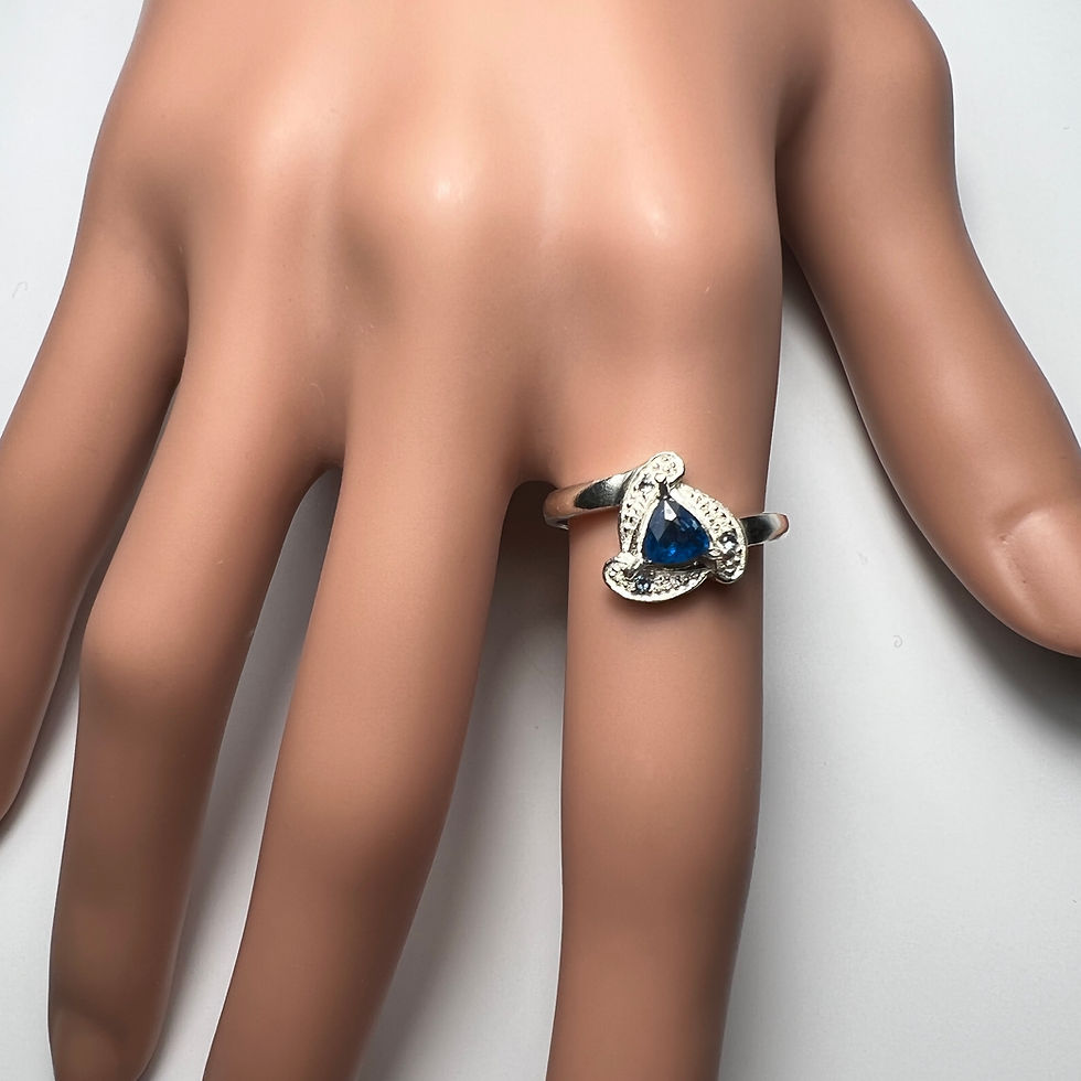 Thumbnail: Certified Rare 0.25ct Natural Afghanite 925 Silver/ Gold/ Platinum ring