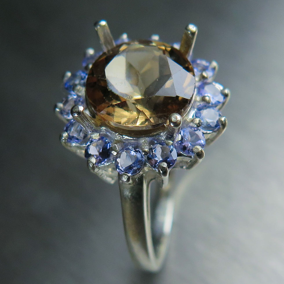 Миниатюра: 3.5cts Natural Imperial Champagne Topaz 925 Silver / Gold/ Platinum ring