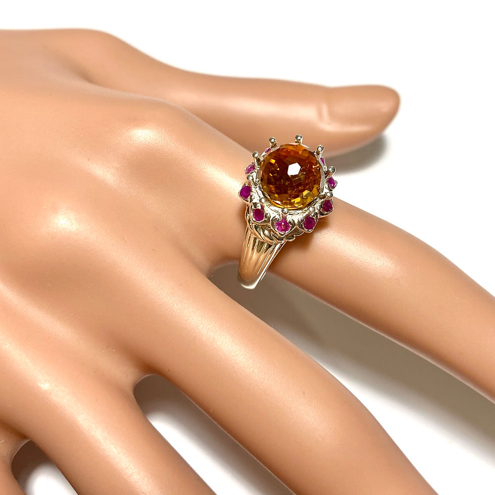 Thumbnail: 4.45ct Natural Orange Citrine 925 Silver / Gold/ Platinum seahors