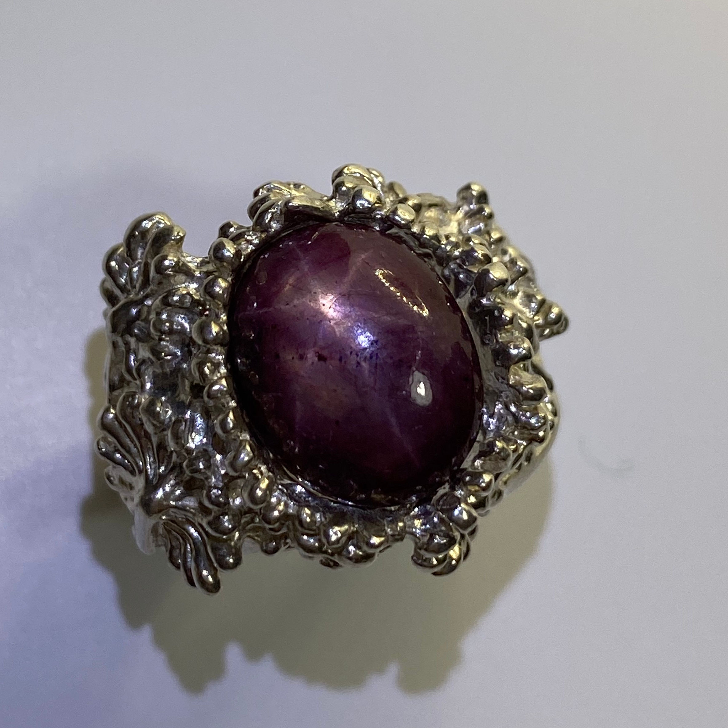 9.55cts Natural Red star ruby Silver/ Gold / Platinum solitaire ring