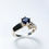 Miniature : 1.1ct Natural Royal Blue Sapphire 925 Silver/ Gold engagement crown ring