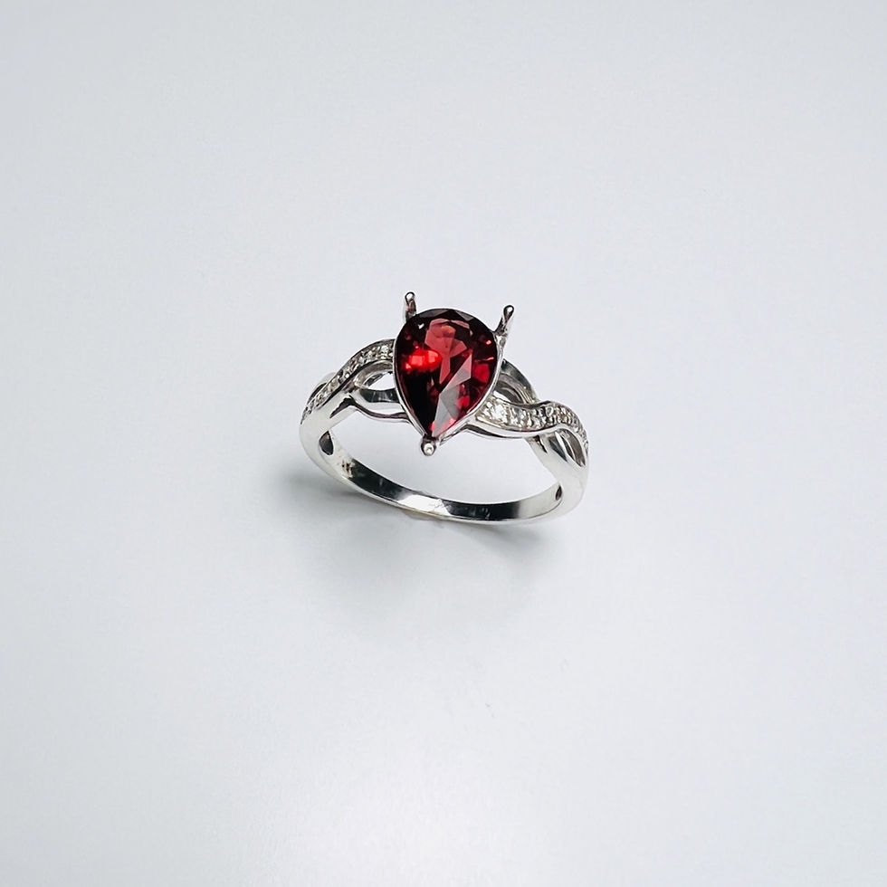Thumbnail: Certified 2cts Natural Pyrope Garnet 925 Silver, 9ct 14ct 18ct 14k 18k Gold 375 585 750, white yellow, Platinum ring