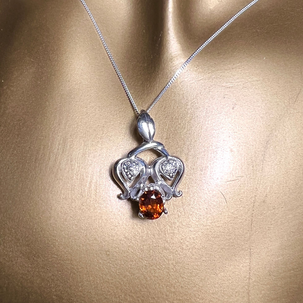 Thumbnail: 1.5ct Natural Hessonite Garnet orange Silver / Gold / Platinum pendant