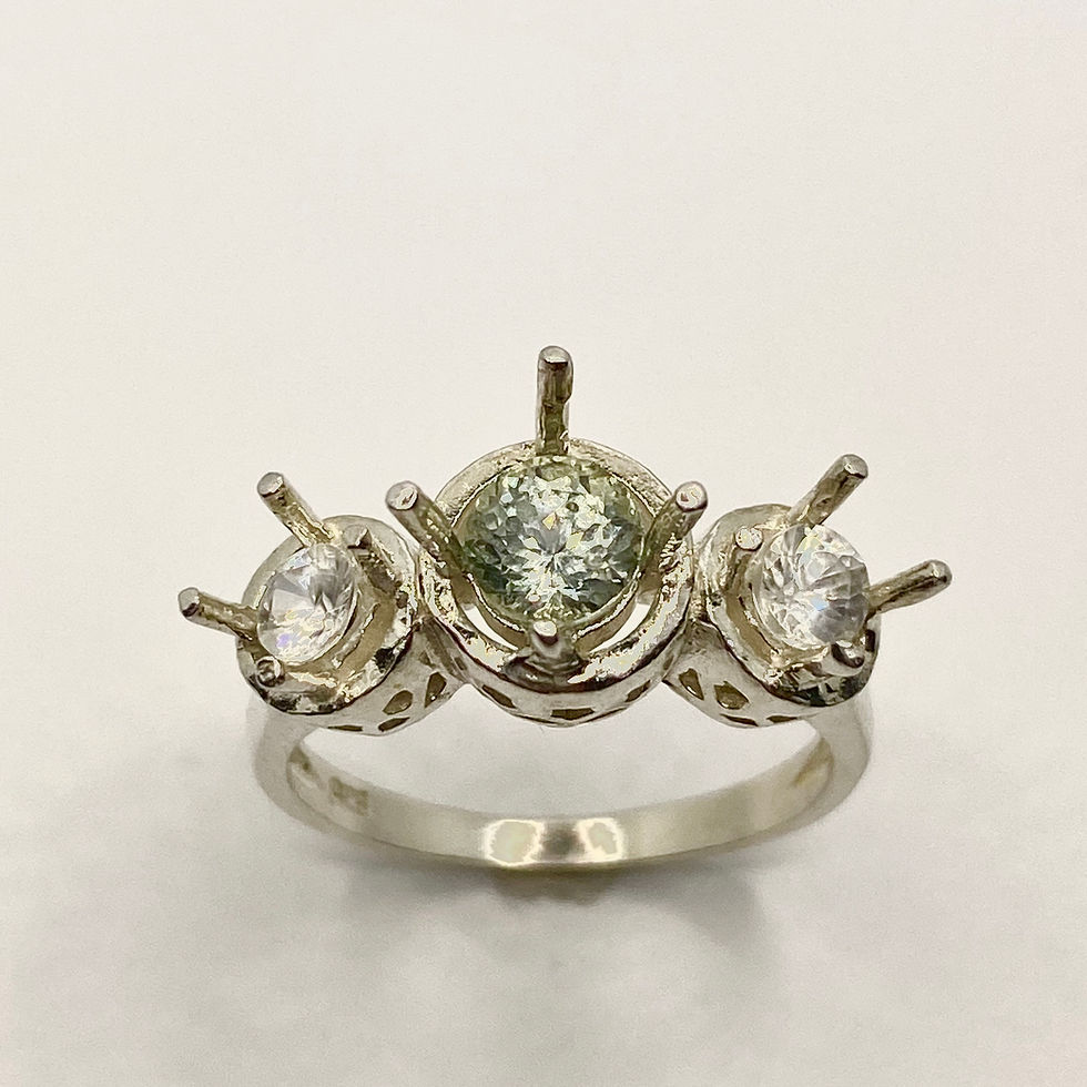 Miniatura: 0.85ct Natural light blue Untreated Sapphire 925 Silver / Gold/ Platinum ring