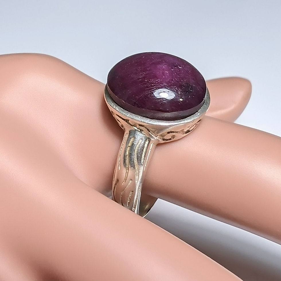 縮圖：12cts Natural Red star ruby Silver/ Gold / Platinum bezel unisex ring