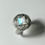Miniature : 1.65ct Natural Rainbow Moonstone princess cut 925 Silver / Gold/ Platinum engagement ray pattern ring