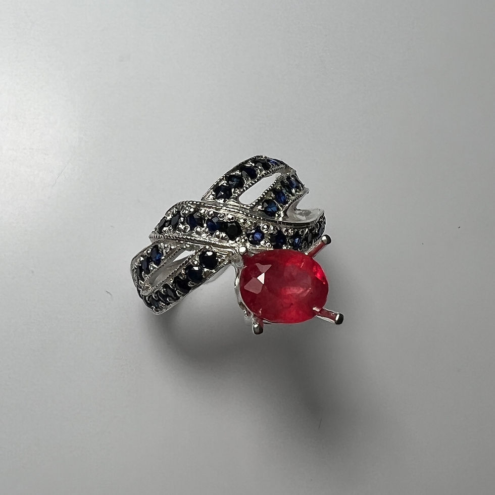 Miniature : 1.7ct Rare Natural Raspberry Red Rhodonite 925 Silver/ Gold/ ring