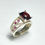 Miniatura: 4.2ct Natural Red Rhodolite Pyrope garnet 925 Silver / Gold/ Platinum ring