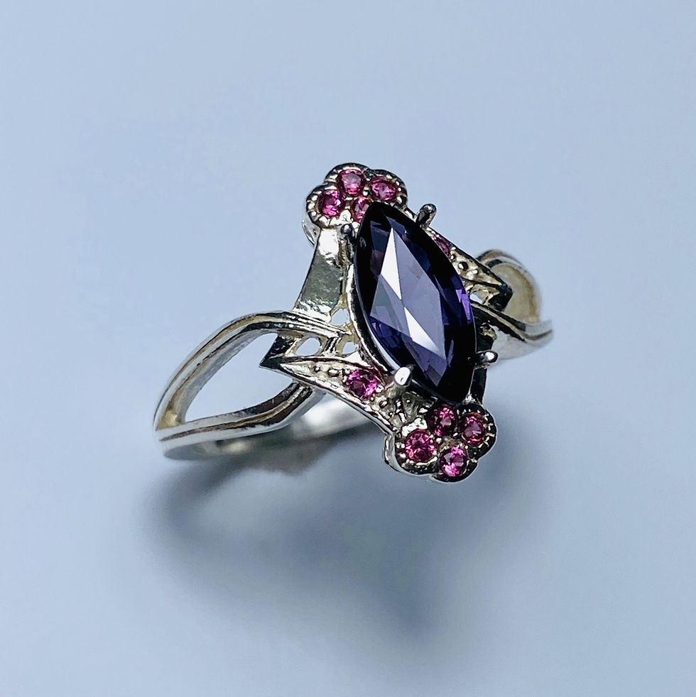 縮圖：Natural Noble Purple Spinel 925 Silver / Gold/ Platinum ring