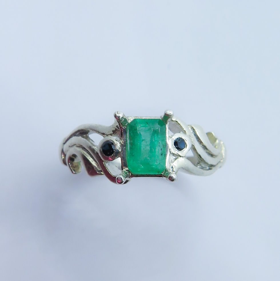 0.6ct Natural Emerald 925 Silver / Gold/ Platinum ring