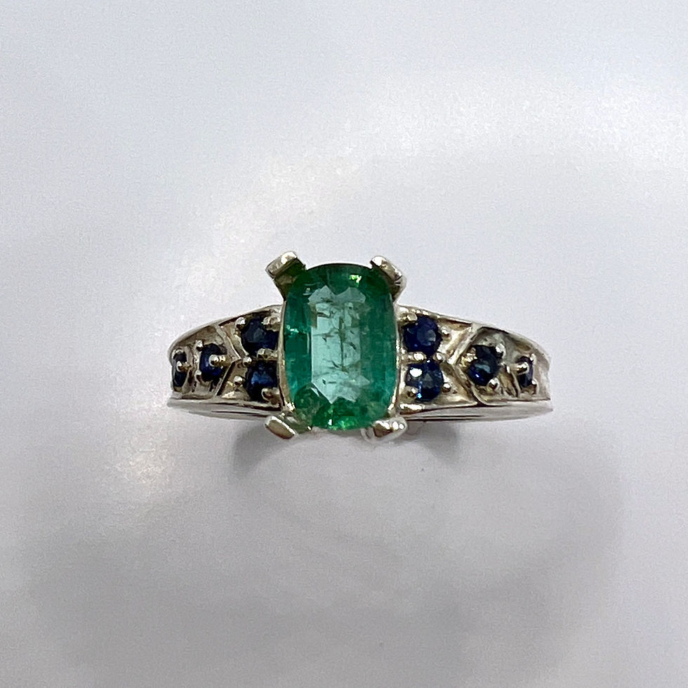 Миниатюра: 0.7ct Natural Colombian Emerald 925 Silver / Gold/ Platinum ring