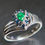 縮圖：0.20cts Natural Green Colombian Emerald 925 Silver / Gold/ Platinum ring