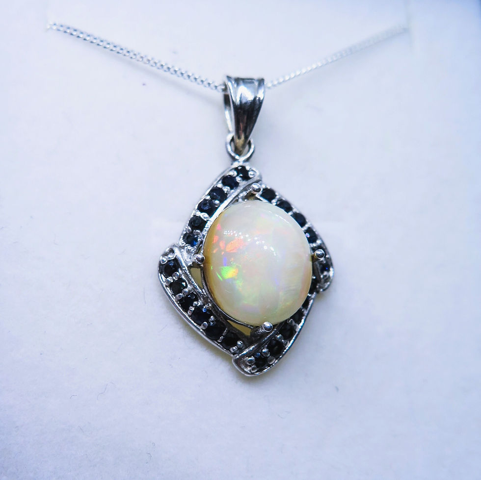 Миниатюра: 2.4ct Natural Rainbow Welo Opal Silver /Gold /Platinum pendant