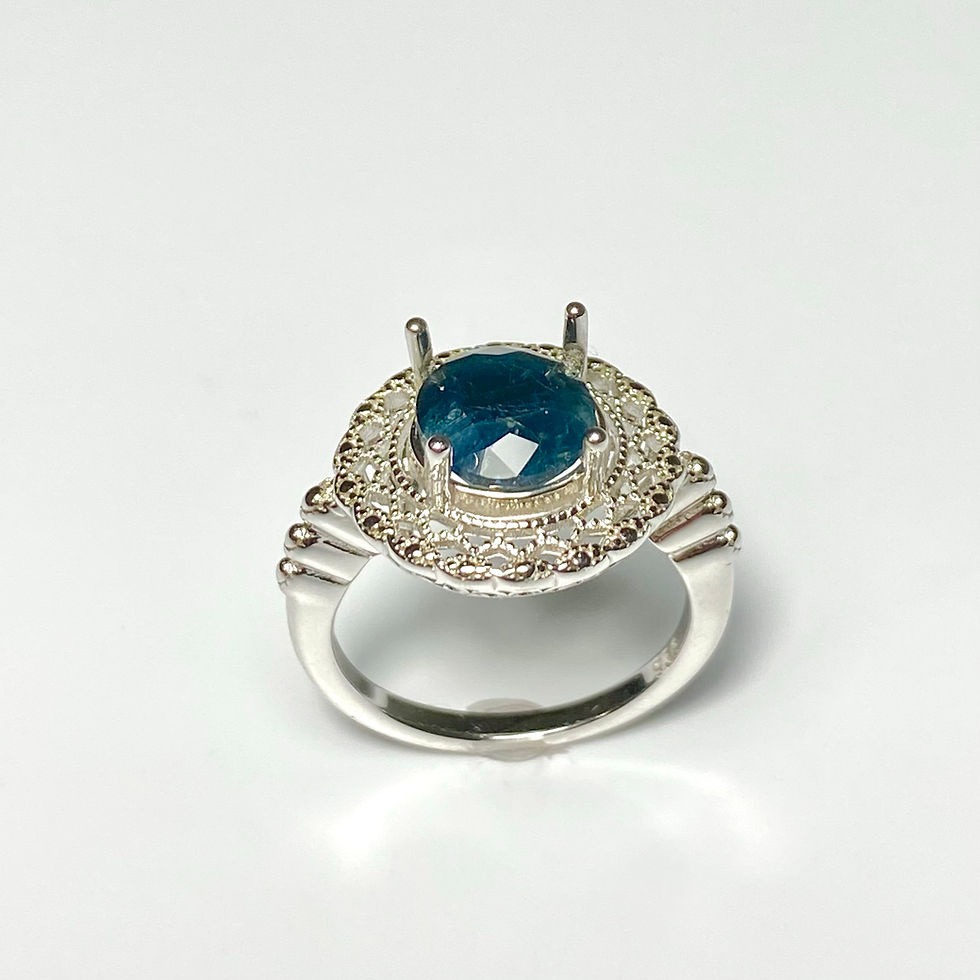 縮圖：2.75cts Natural dark blue Sapphirine Silver/ Gold /Platinum ring