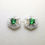 縮圖：Natural vivid green Tsavorite garnet, diamond Silver/ Gold studs earrings