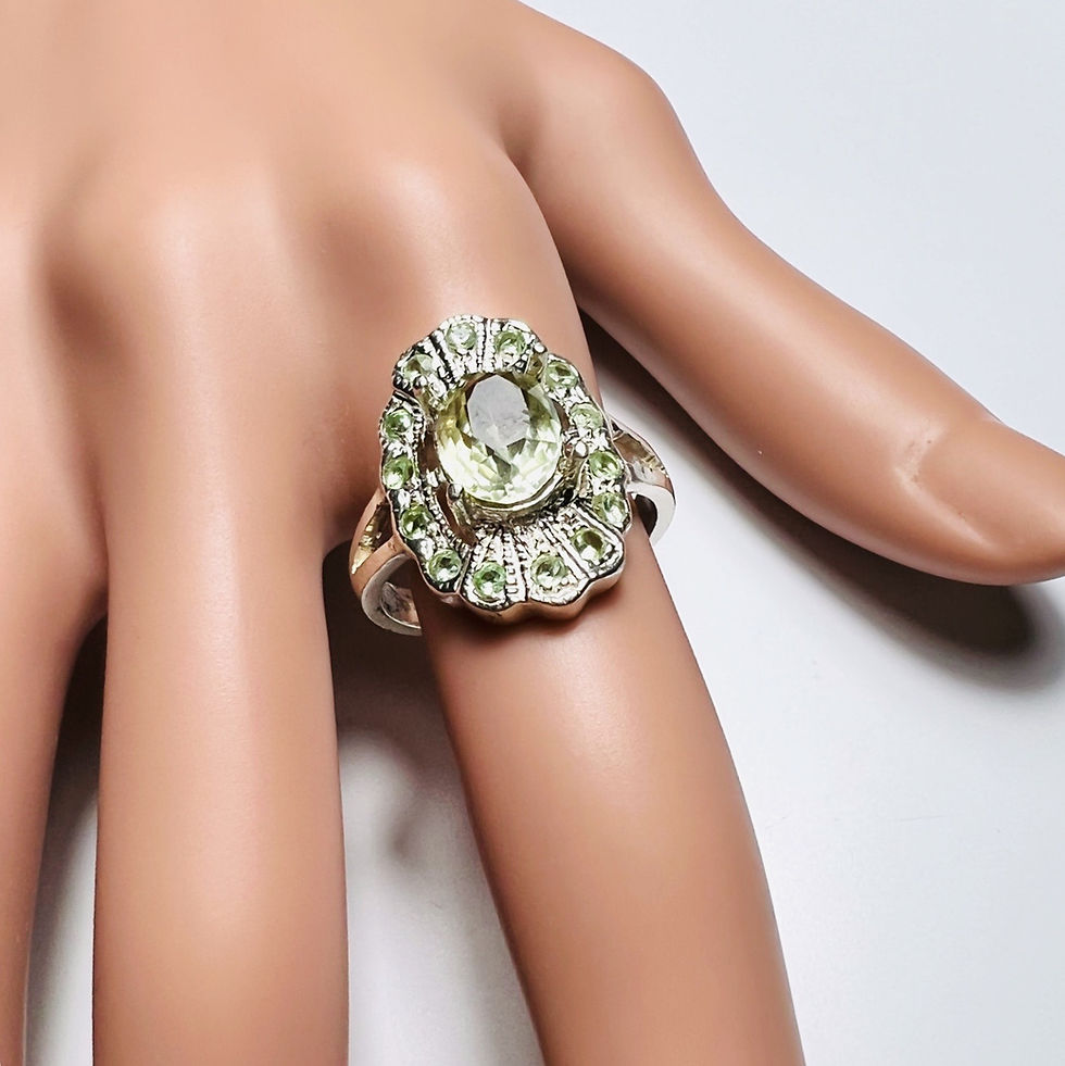 縮圖：2ct Rare Natural Light Green Sillimanite Silver / Gold / Platinum ring