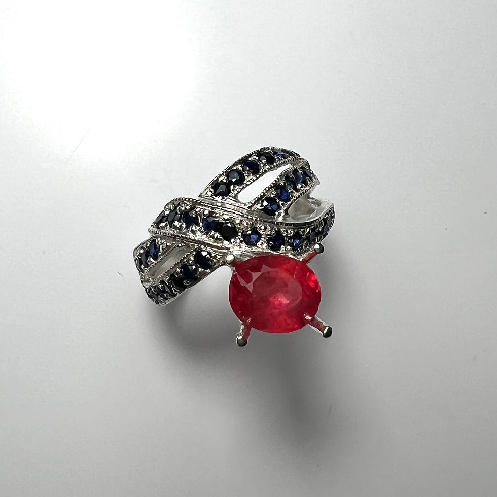 Miniature : 1.7ct Rare Natural Raspberry Red Rhodonite 925 Silver/ Gold/ ring