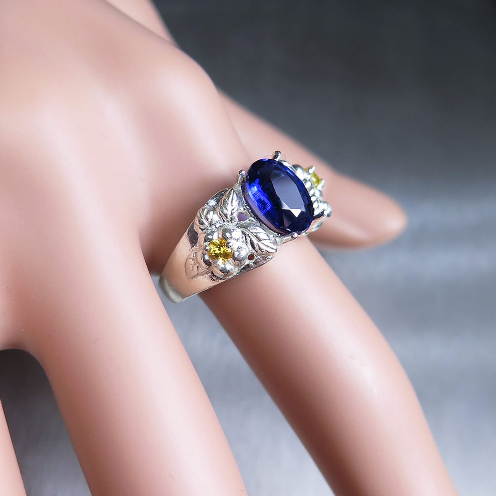 Thumbnail: 2.55cts Natural Blue Kyanite 925 Silver / Gold/ Platinum ring