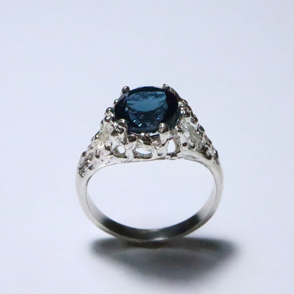 Miniatura: 3.10cts Natural London blue Topaz 925 Silver / Gold/ Platinum ring