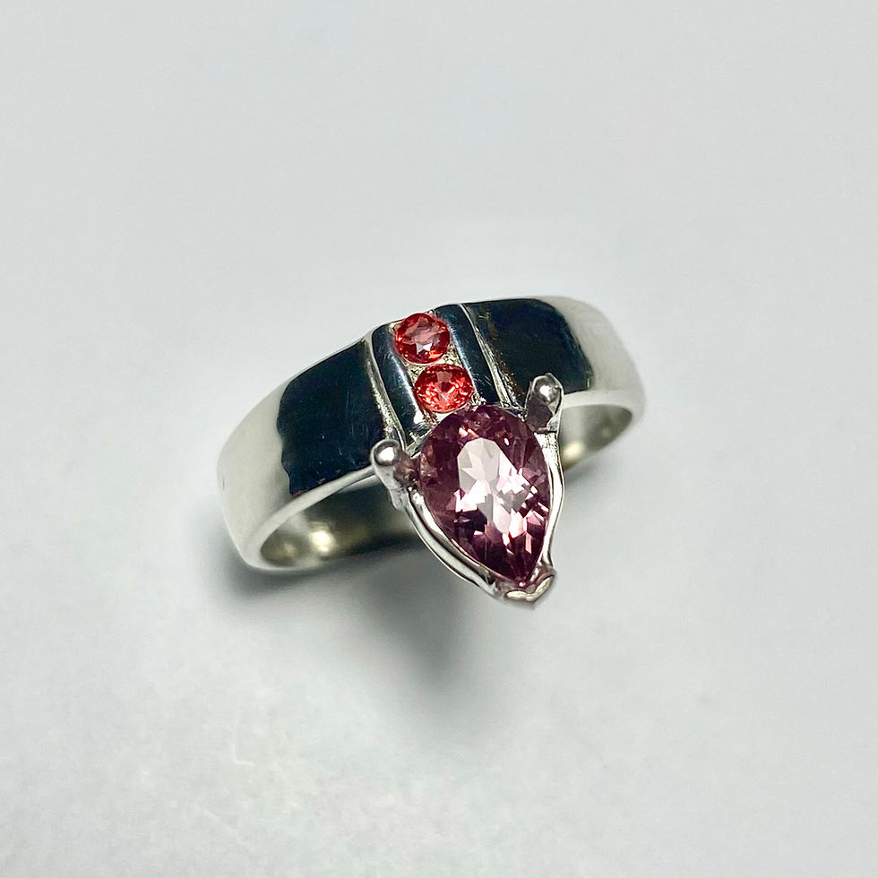 Miniatura: 0.85cts Natural Pink Apatite 925 Silver/ Gold/ Platinum ring