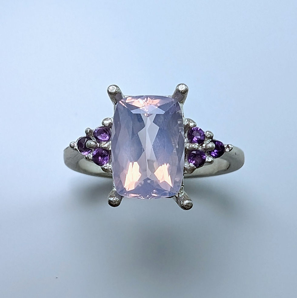 Miniatura: 2.6ct Natural Lavender Amethyst 925 Silver / Gold/ Platinum ring