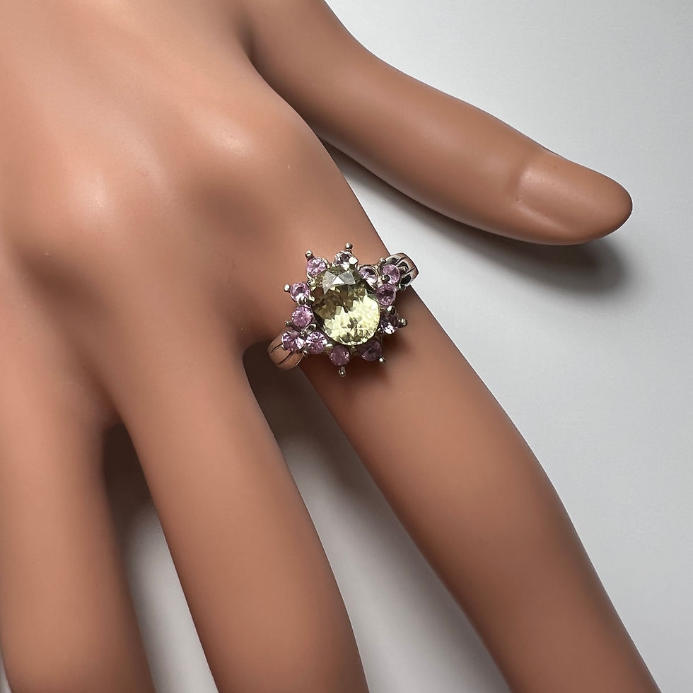 Миниатюра: 1.55ct Natural colour change Diaspore 925 Silver / Gold/ Platinum ring